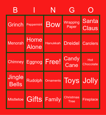 LLS Holiday Bingo Card