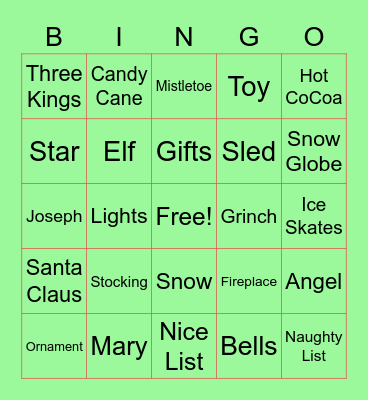 Yuletide Tea Bingo Card