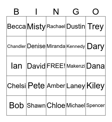 Bingo Bob Bingo Card