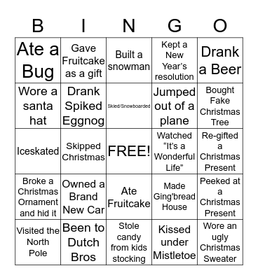 Never Have I Ever... Bingo Card