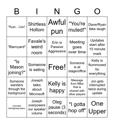Friday BINGO - V2 Bingo Card