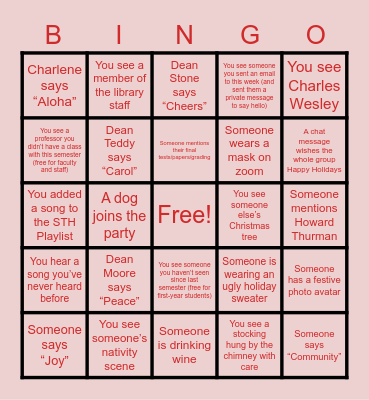 STH Community Fest Bingo Card