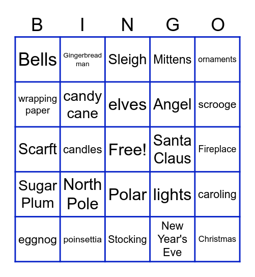 Camelback BINGO Holiday Bingo Card