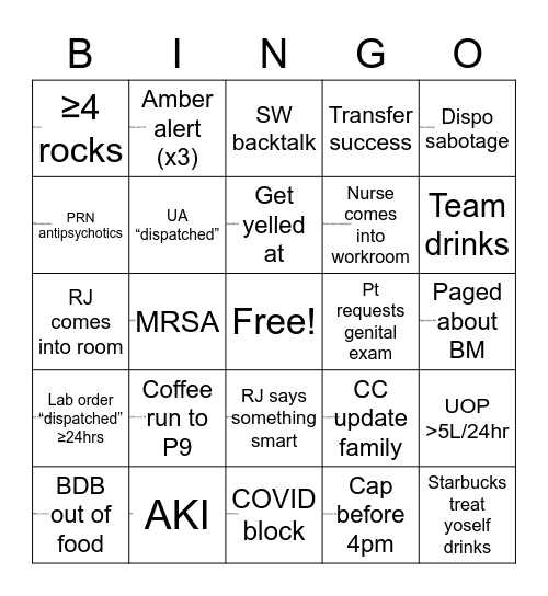 TH4 Bingo A Bingo Card