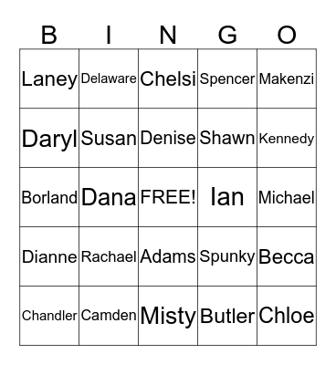 Bingo Bob Bingo Card