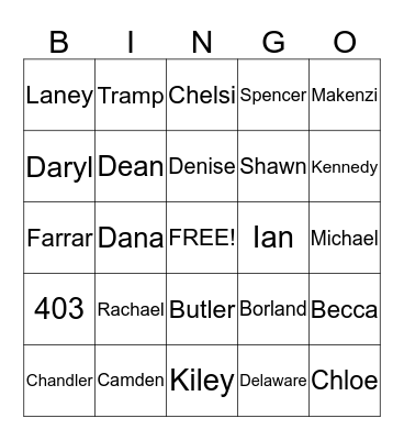Bingo Bob Bingo Card