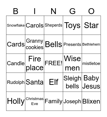 Christmas Bingo Card