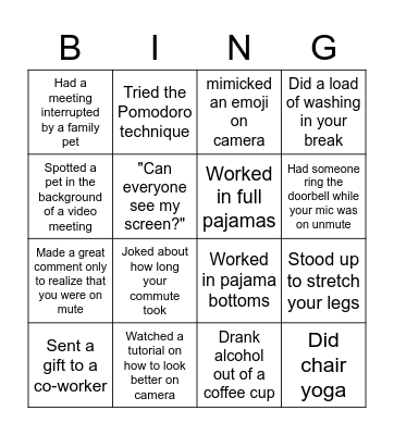 Remote Bingorama Bingo Card