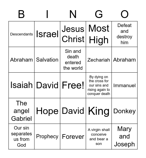 Christmas Review 1 Bingo Card