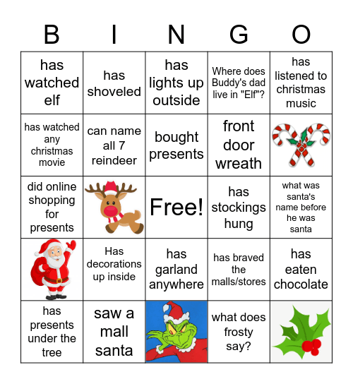 BHC Christmas Bingo Card