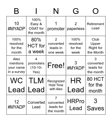 Team Kurtz December Bingo Card