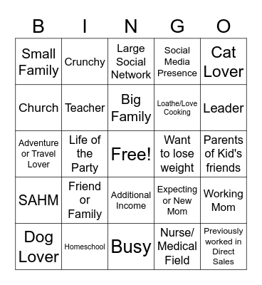 Sharing Bingo Card