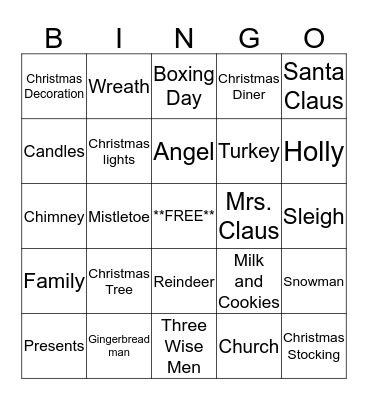 Christmas Bingo Card