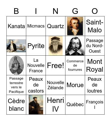 Les explorateurs du Canada Bingo Card