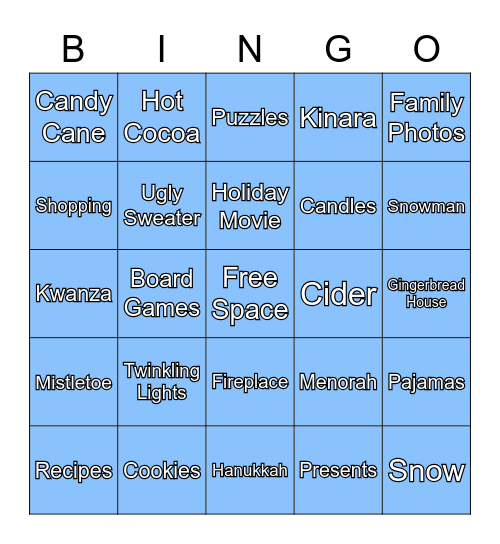 Holiday Bingo Card