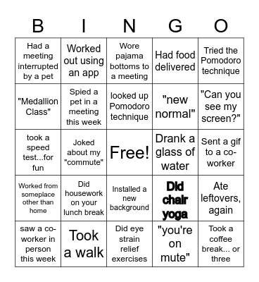 Commercial Planning Bingo Card
