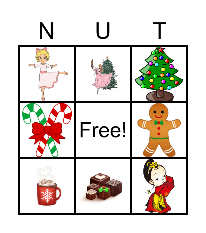 Nutcracker Bingo K Bingo Card