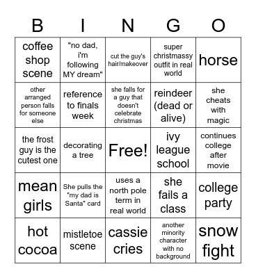 Santa Girl Bingo Card