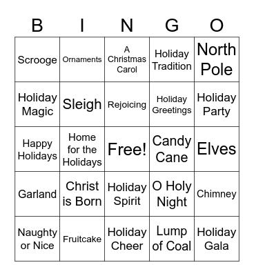 Christmas Bingo Card