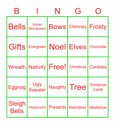 Christmas BINGO Card