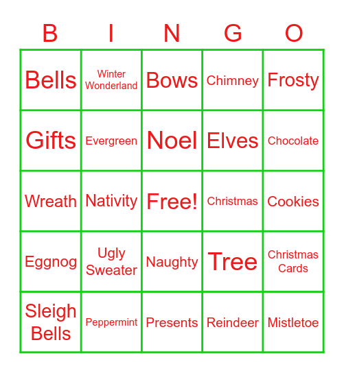 Christmas BINGO Card