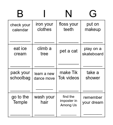 How often do you...? Bingo Card