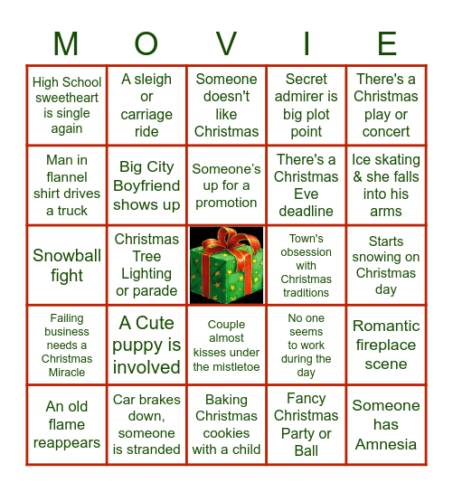 Hallmark Movie Essentials Bingo Card