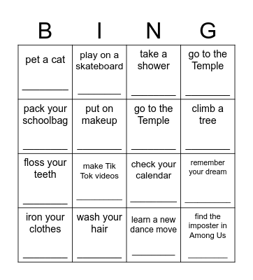 How often do you...? Bingo Card