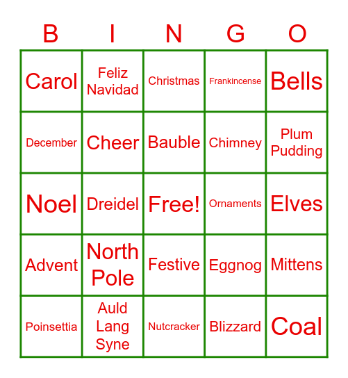 Test Bingo Card
