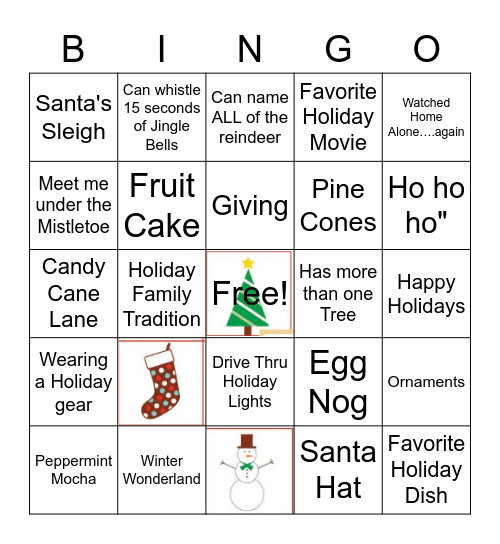 PIM'S CHRISTMAS BINGO Card