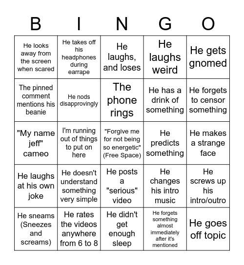 Charmx Bingo Card