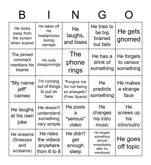 Charmx Bingo Card