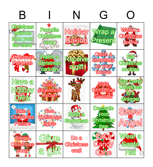 Jill and Sierra's Christmas Checklist Bingo Card