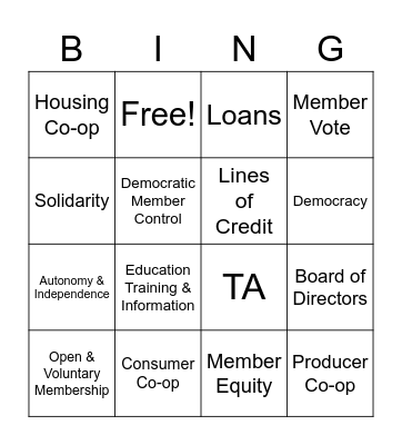 Co-op Bingo Card