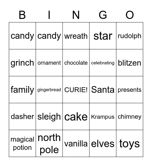 curie Bingo Card