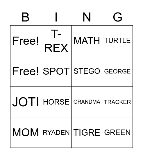 Fun Bingo! Bingo Card