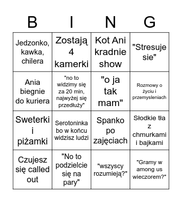 TUI Bingo Card