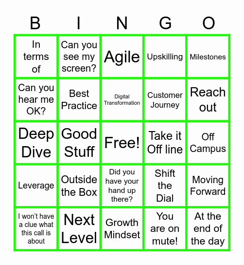 Corpo Bingo Card