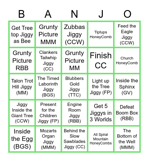 BK Bingo Card