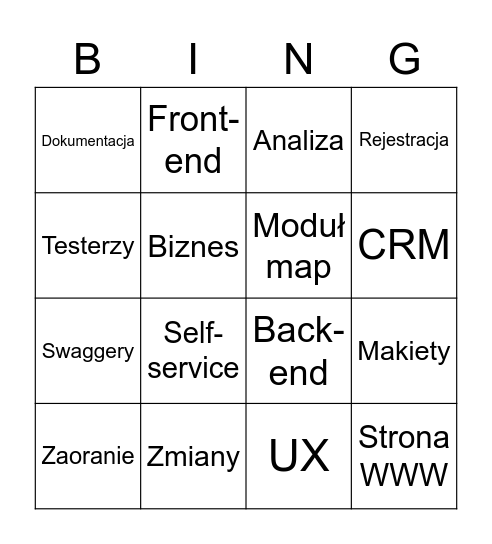 eToll project Bingo Card