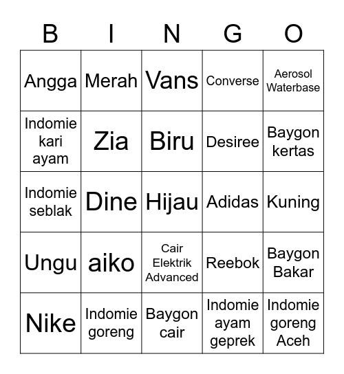 A S T R I D Bingo Card