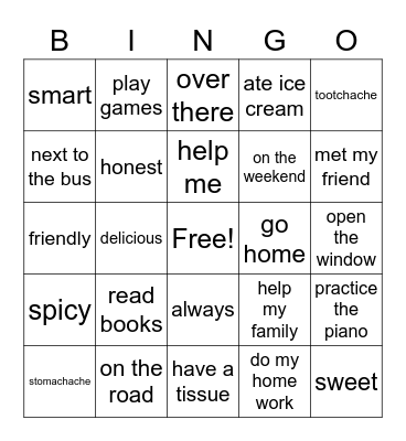 Elementary A Forest 2020 3rd Bingo Card