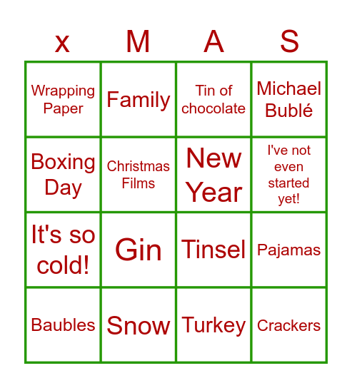 Christmas! Bingo Card