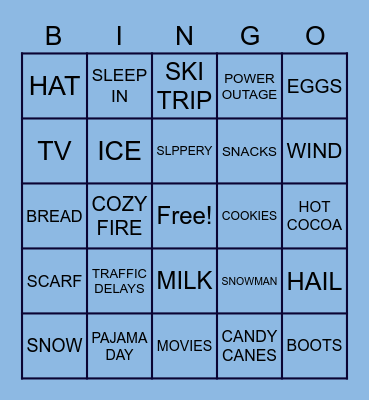 Winter Wonderland Bingo Card