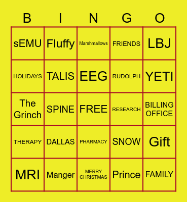 NCD Christmas Bingo - 3rd Game Bingo Card