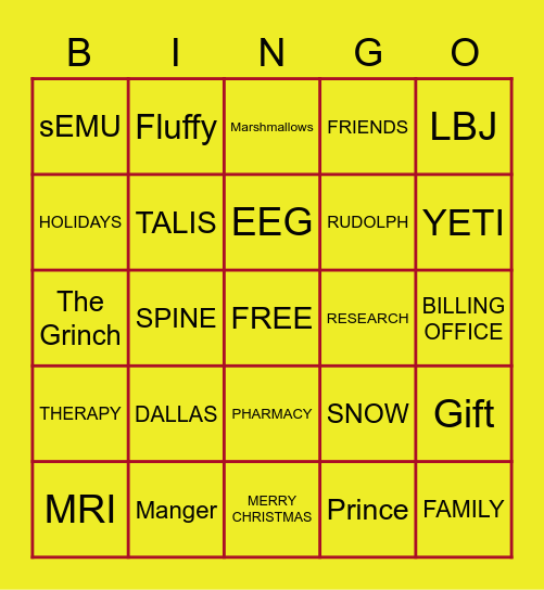 NCD Christmas Bingo - 3rd Game Bingo Card