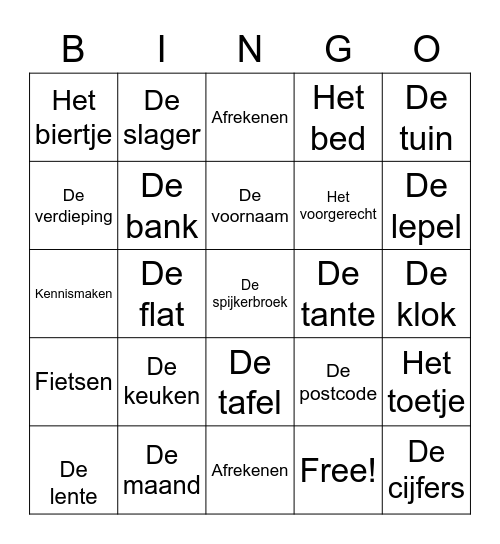 Bingo farewell party Kookoovaya Bingo Card