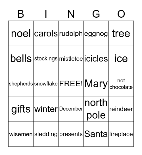 Christmas Bingo Card