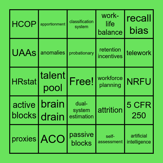 Cluster-O! Bingo Card