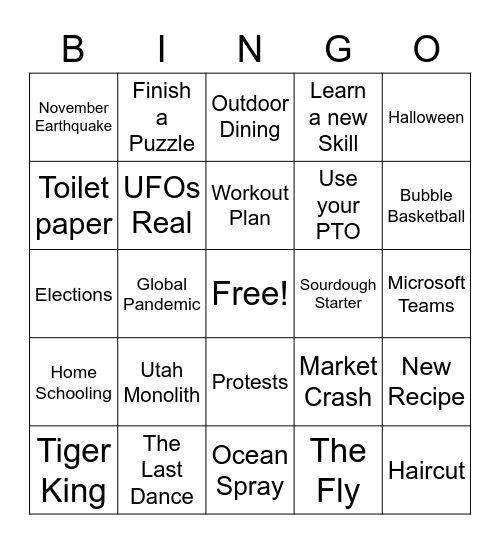 2020 Bingo Card